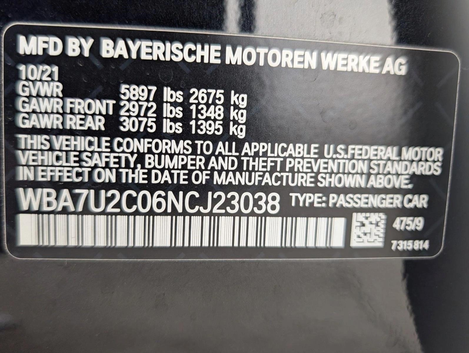 2022 BMW 750i xDrive Sedan
