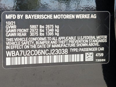 2022 BMW 750i xDrive Sedan