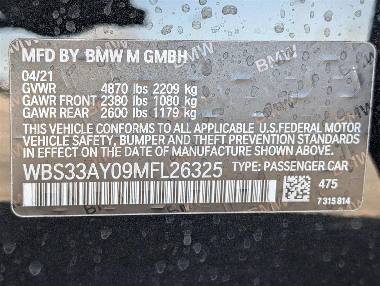 2021 BMW M3 M3 Competition Sedan