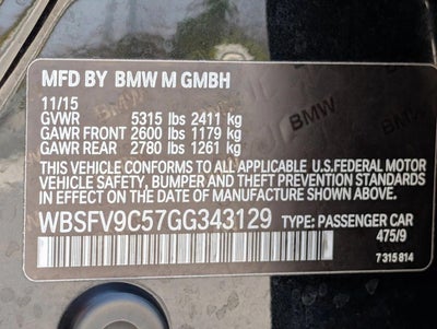 2016 BMW M5 M5 Sedan