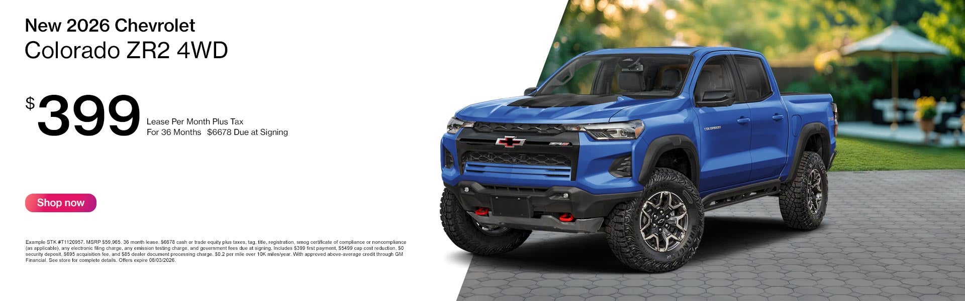 New 2026 Chevrolet Colorado Lease Offer