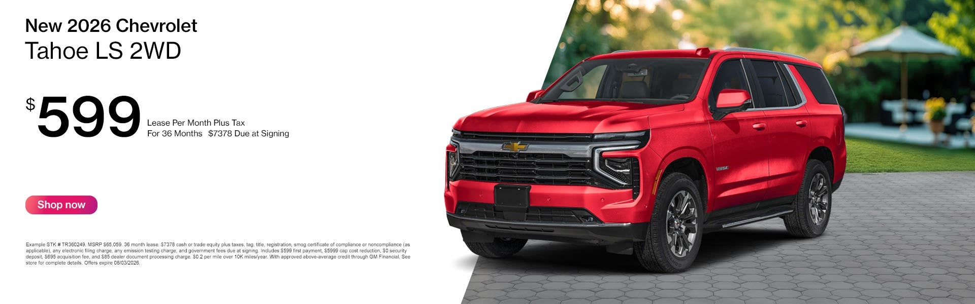 New 2026 Chevrolet Tahoe Lease Offer