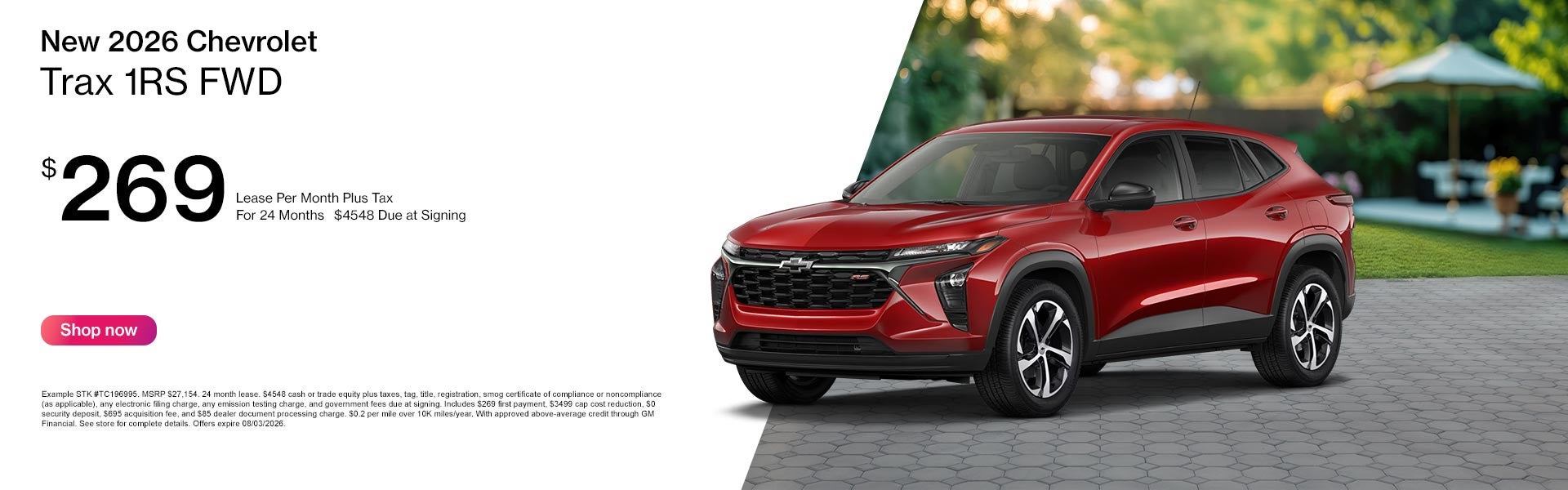 New 2026 Chevrolet Trax Lease Offer