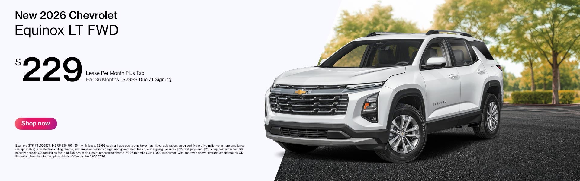 New 2026 Chevrolet Equinox Lease Offer