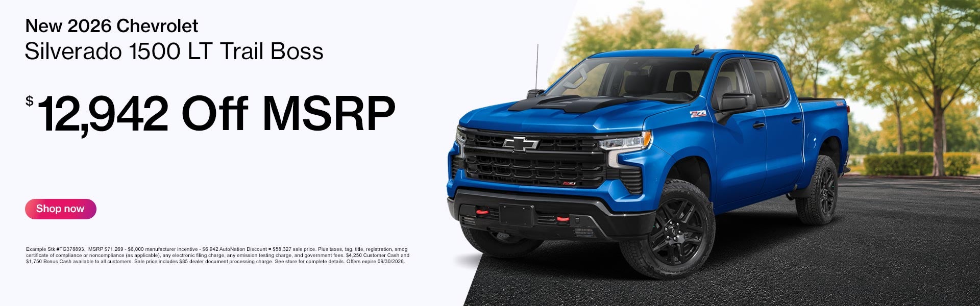 New 2026 Chevrolet Silverado 1500 Lease Offer